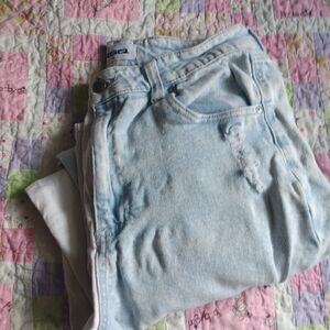 Blue and white jeans